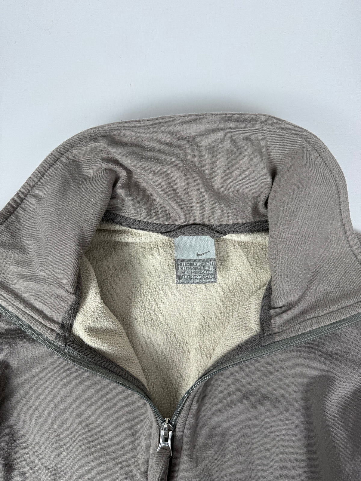 Khaki zip up inside fleece sweatshirt (M)
