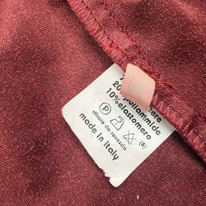 Burgundy red real fur & suede tie up cardigan top (S/M)