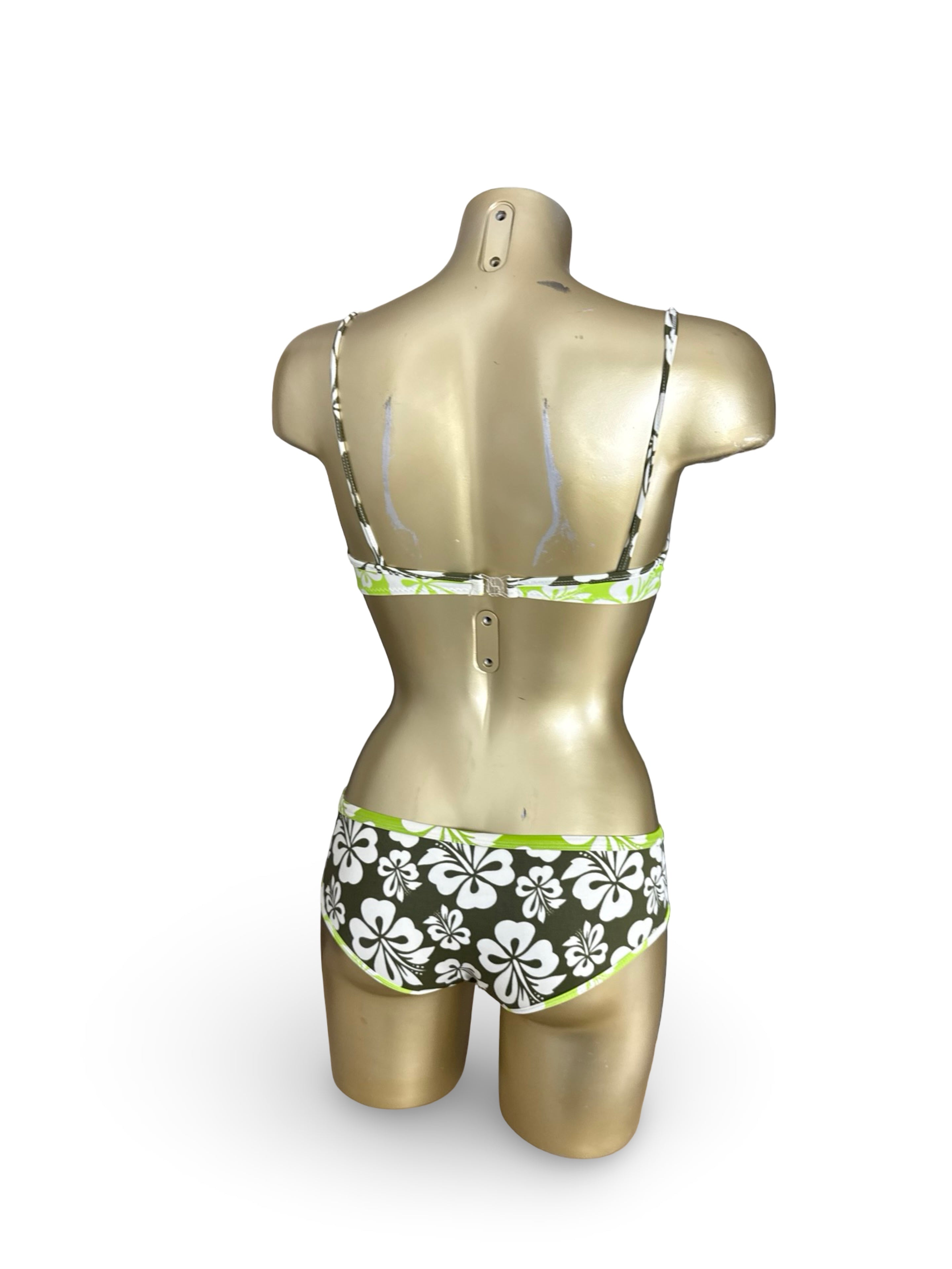 Bicolor floral hibiscus low rise bikini set (XS)