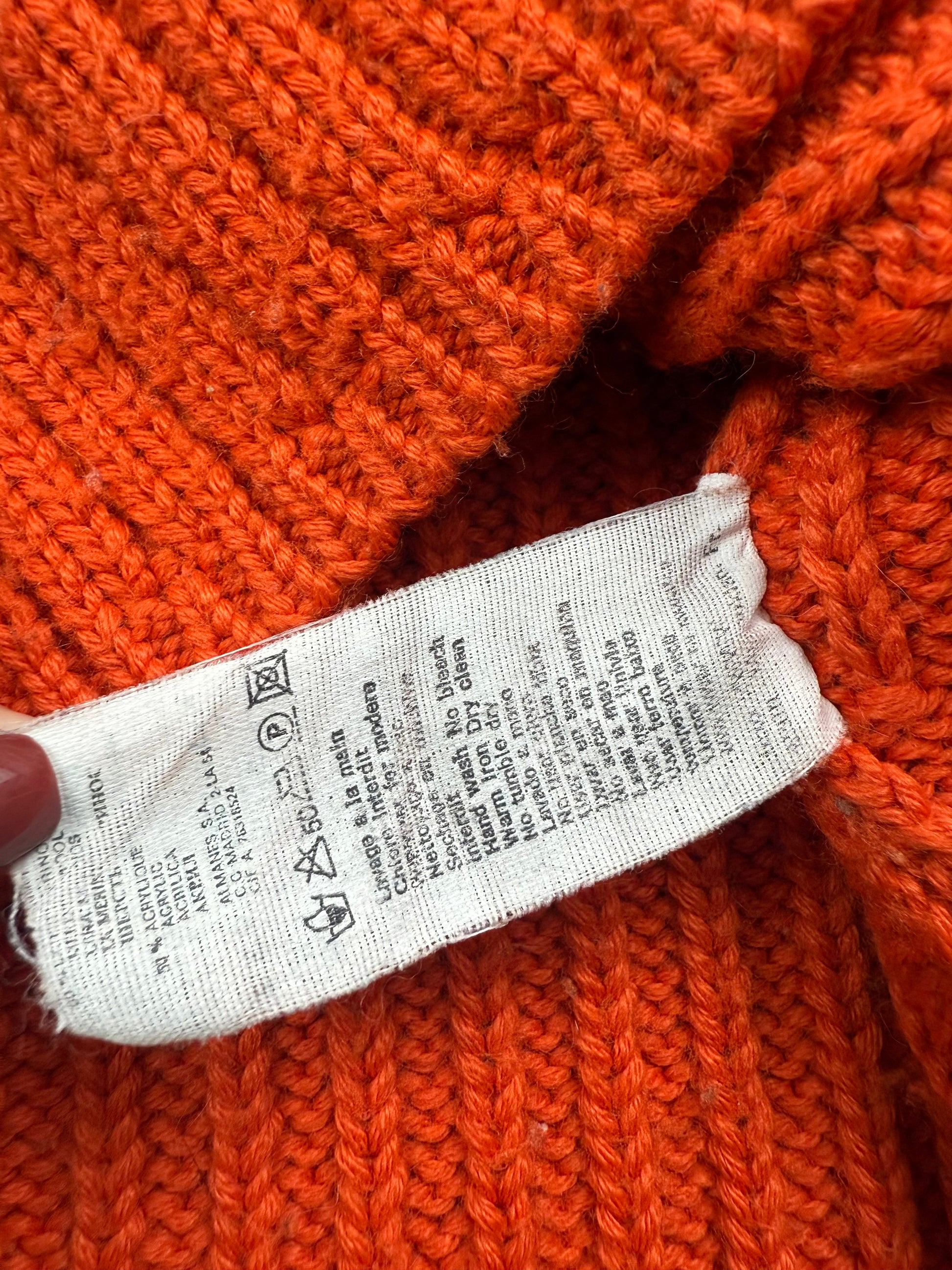 Orange turtleneck ribbed wool  jumper (S)