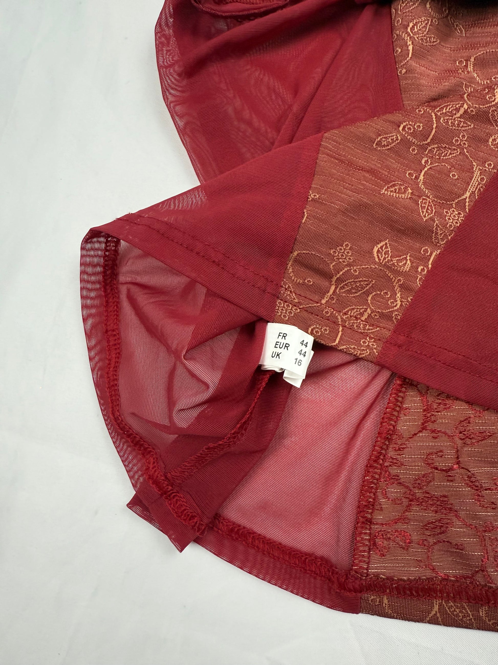 Burgundy mesh cami top (XL)