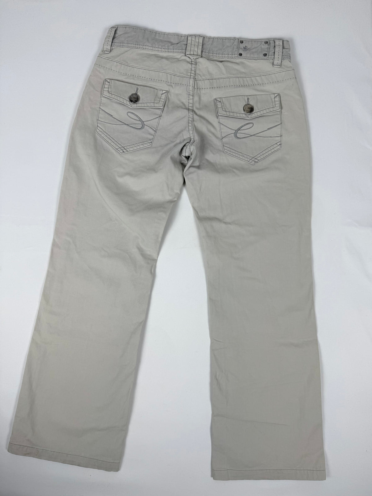 Grey low rise baggy pants (M)
