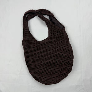Brown crochet medium shoulder bag (26x23 cm)