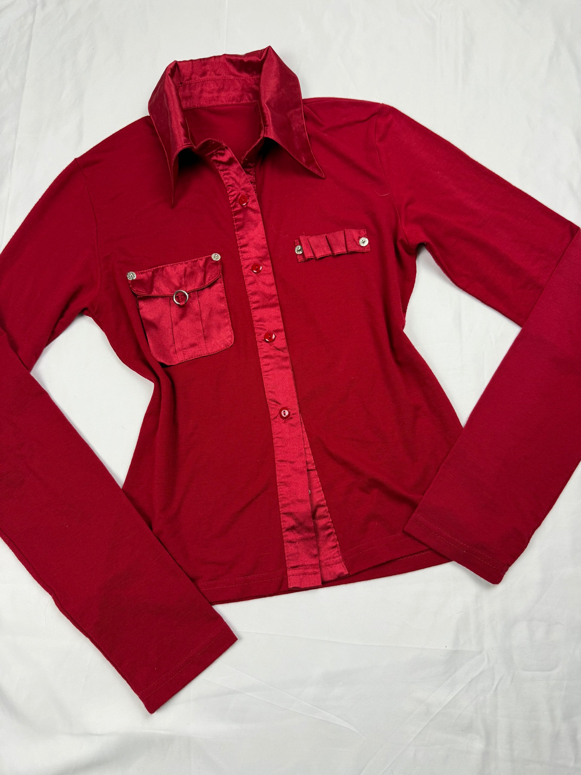 Red office siren long sleeves shirt (S/M)