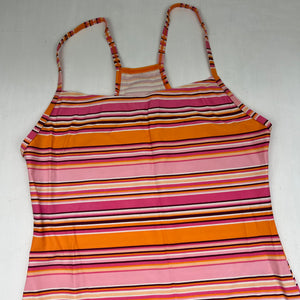 Orange striped summer mini dress (S)