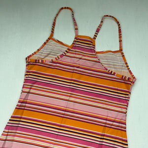 Orange striped summer mini dress (S)