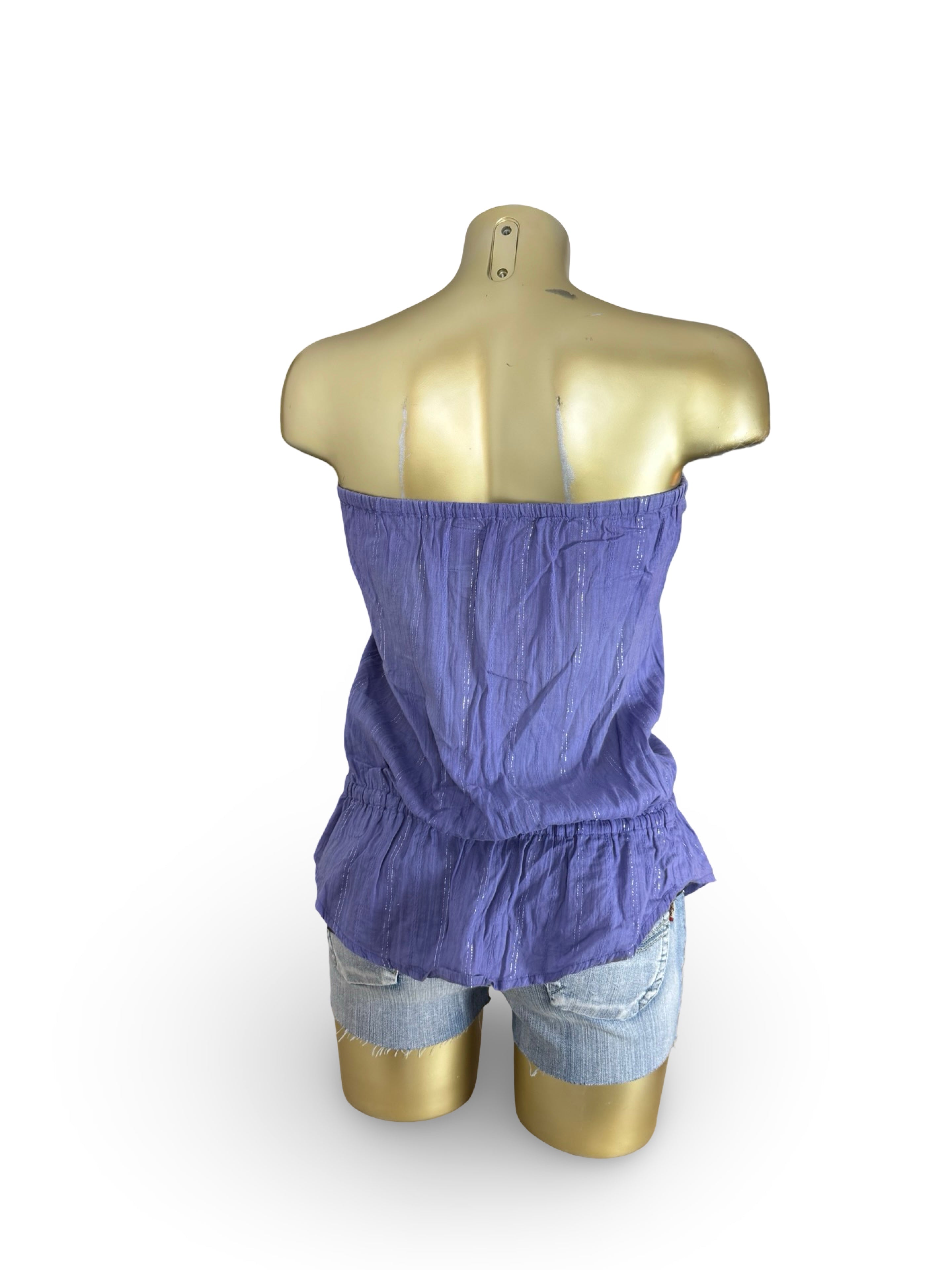 Buttons up check print tube top (M)