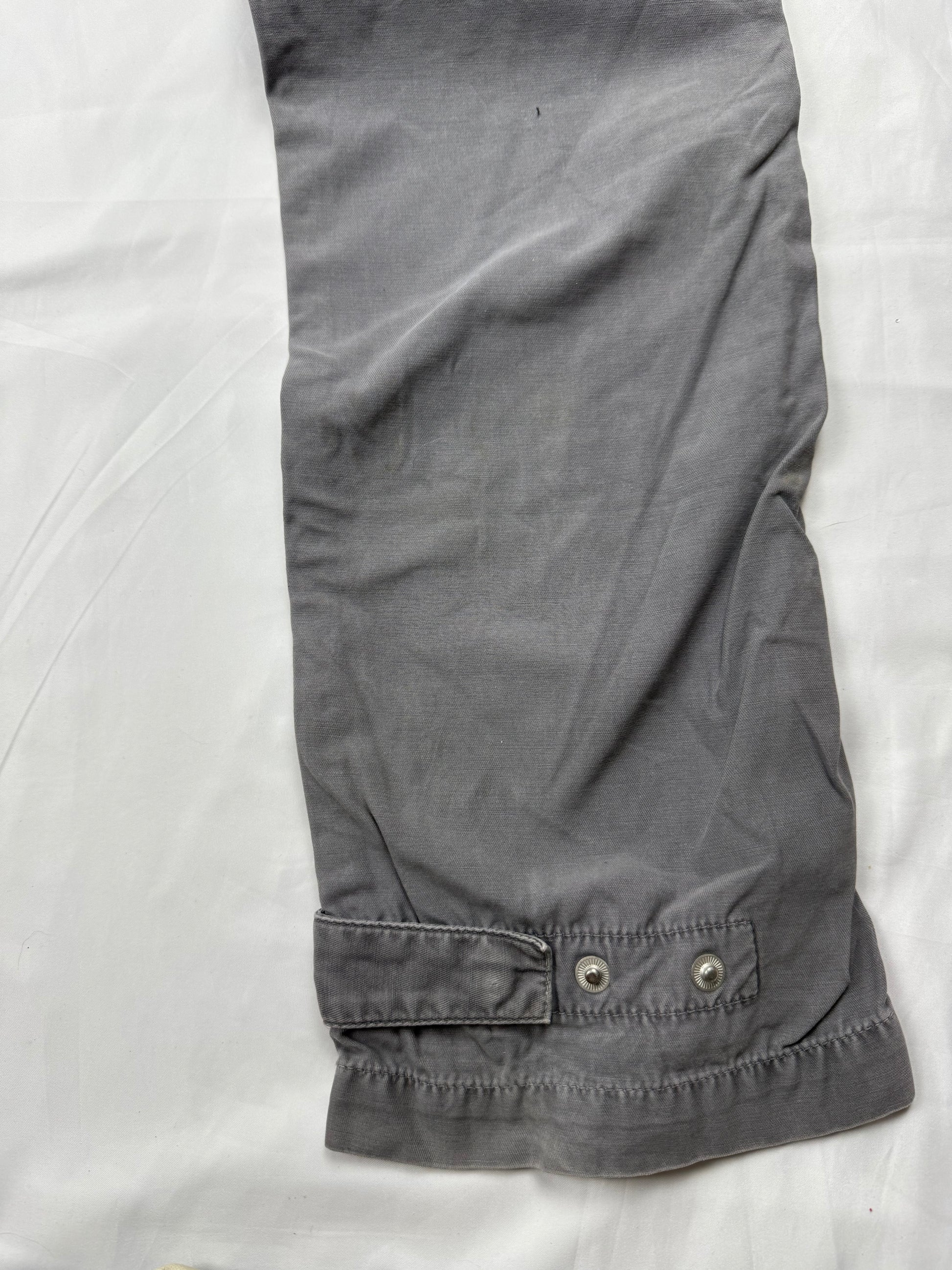Denim grey low rise cargo pants (S)