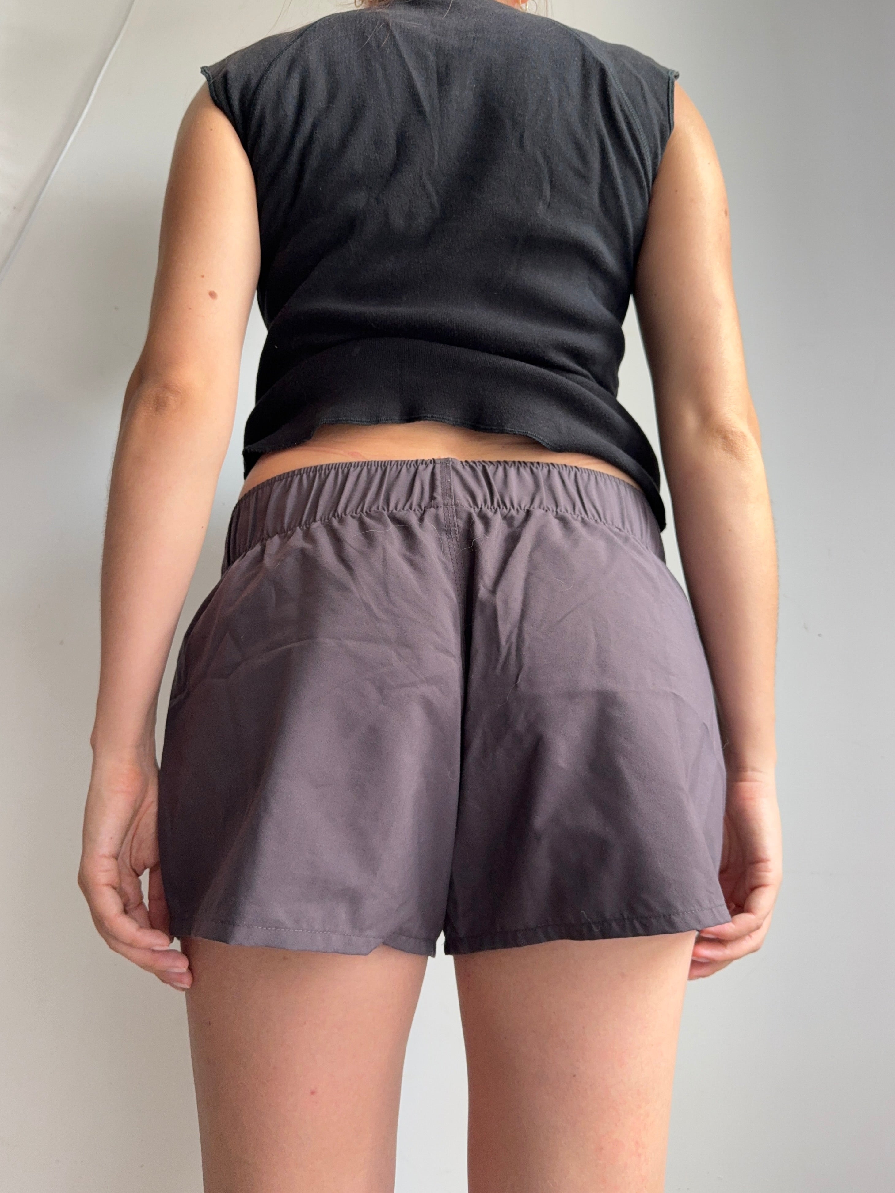 Brown beachwear low rise mini short (XL)