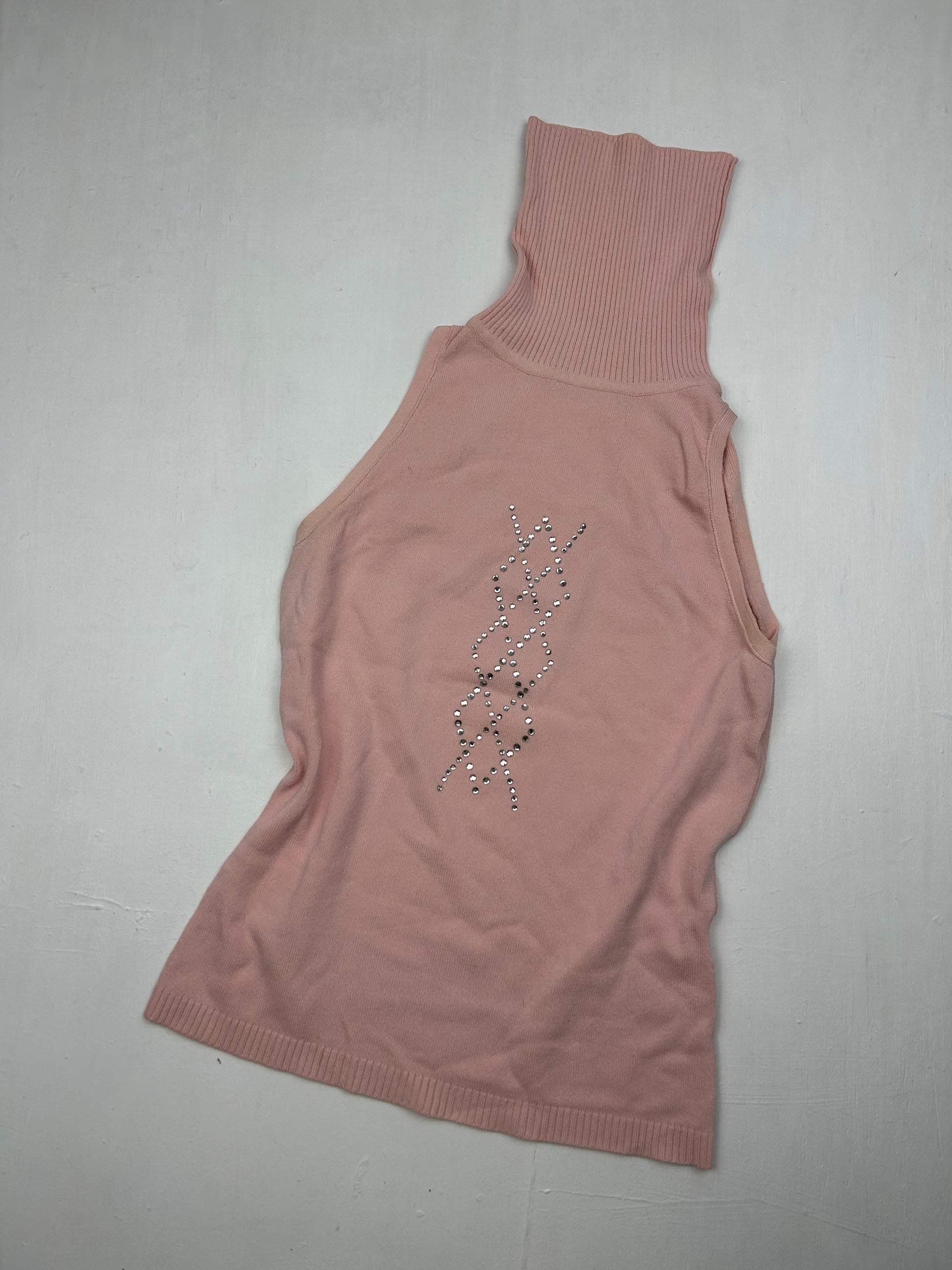 Baby pink turtleneck top + cardigan jumper (XS)