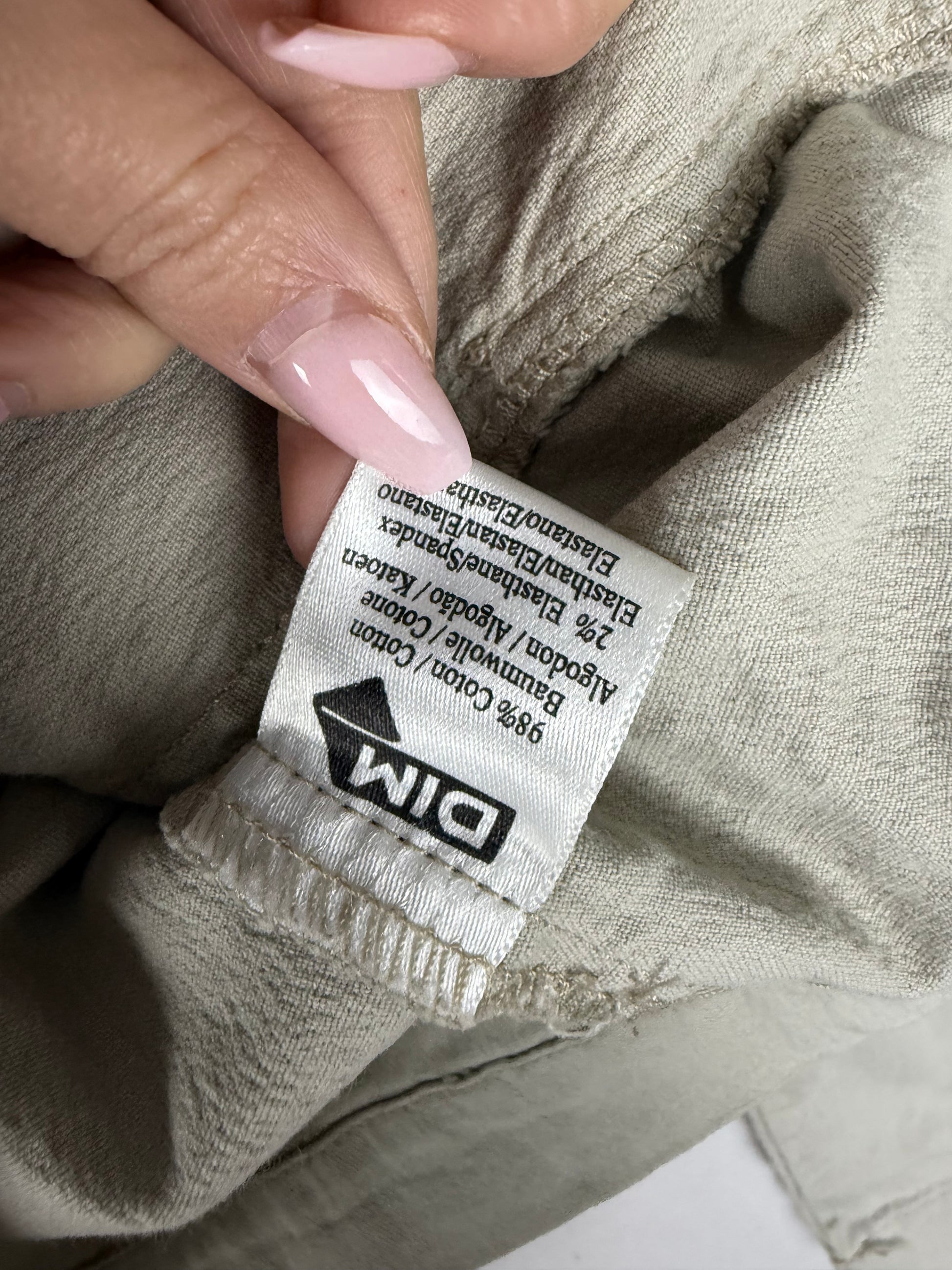 Beige cotton zip up tight fit jacket (L)