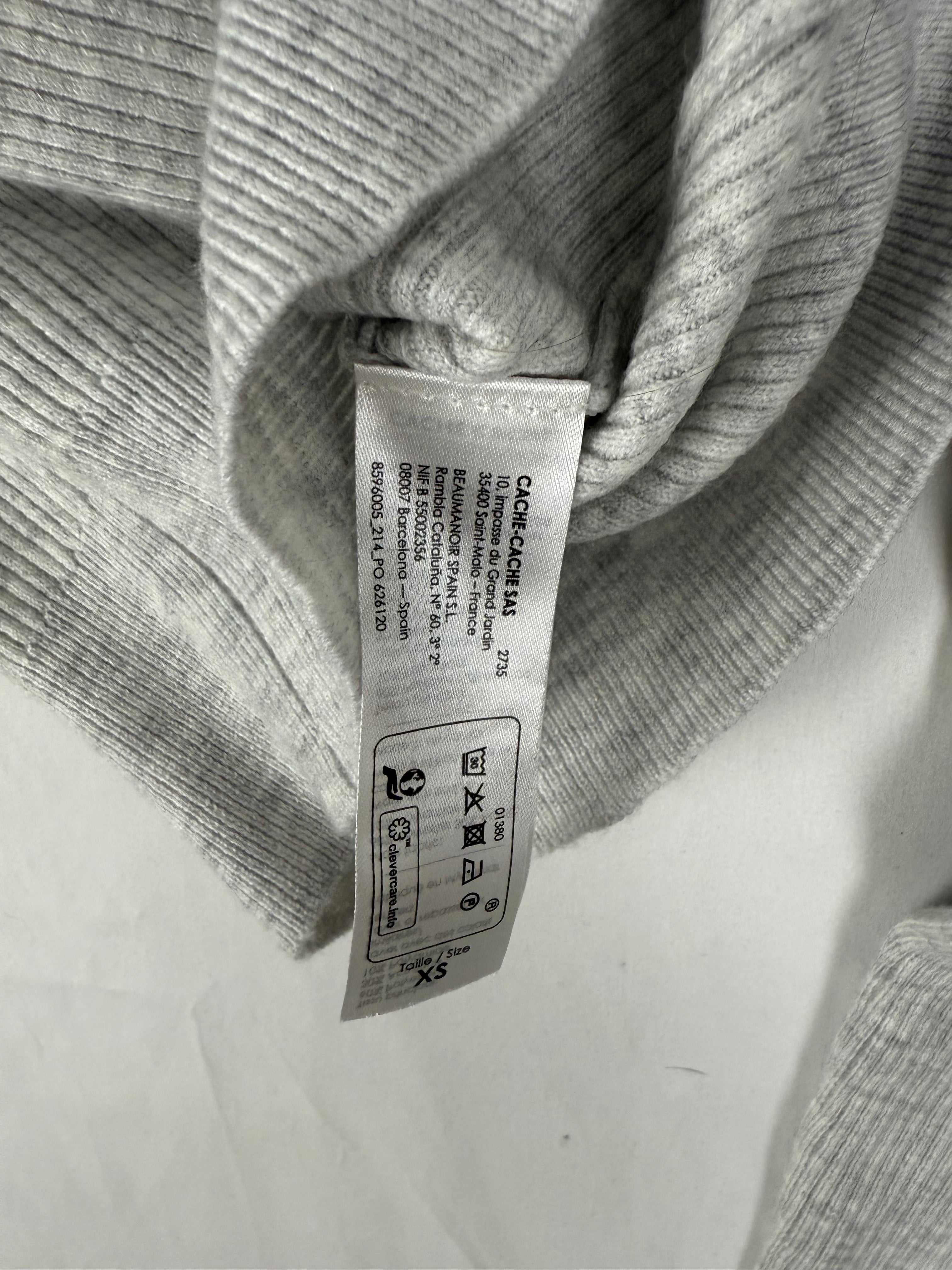 Grey super soft ribbed cardigan jumper (XS)