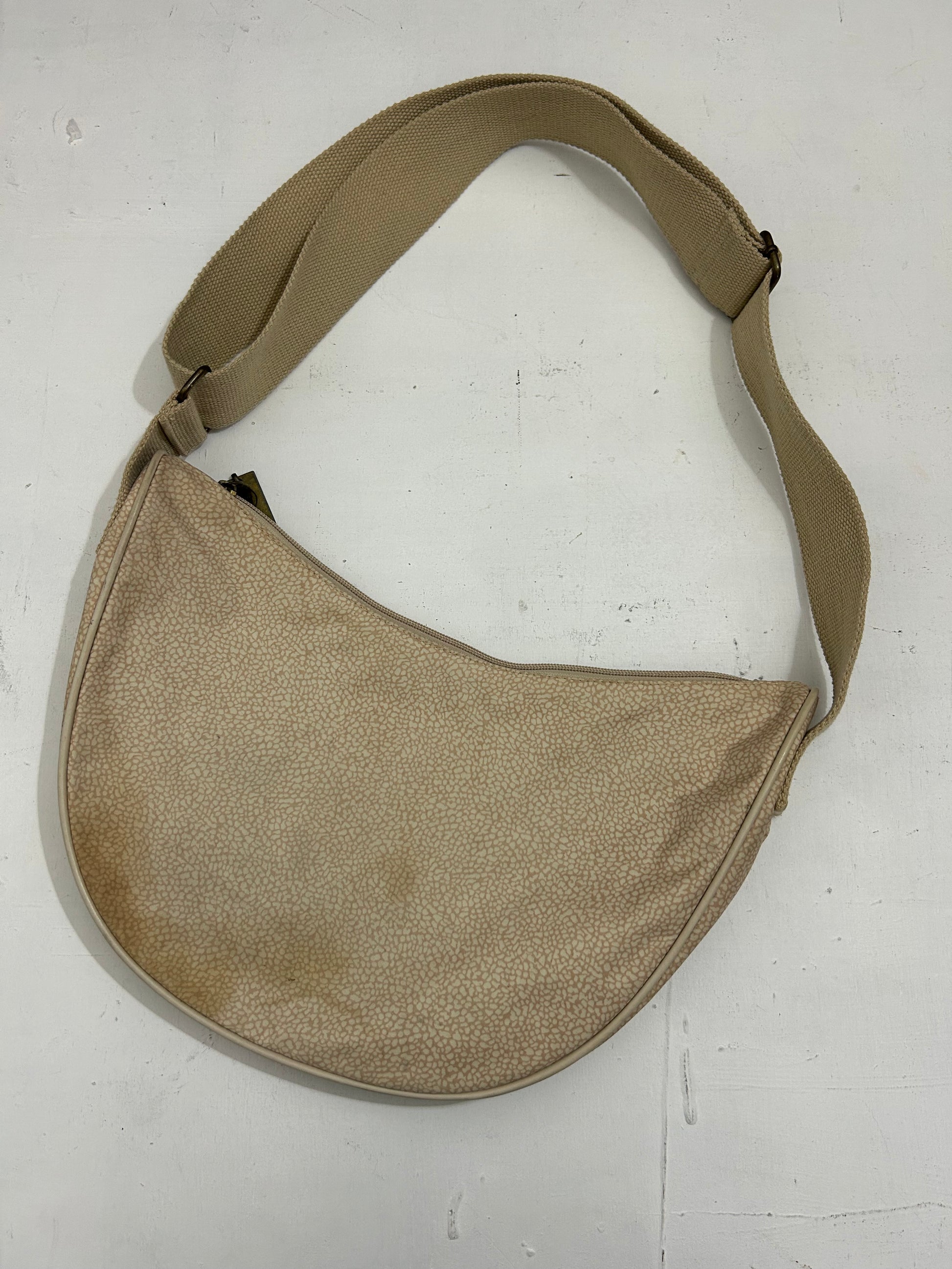 Beige small besace knitted shoulder bag y2k vintage