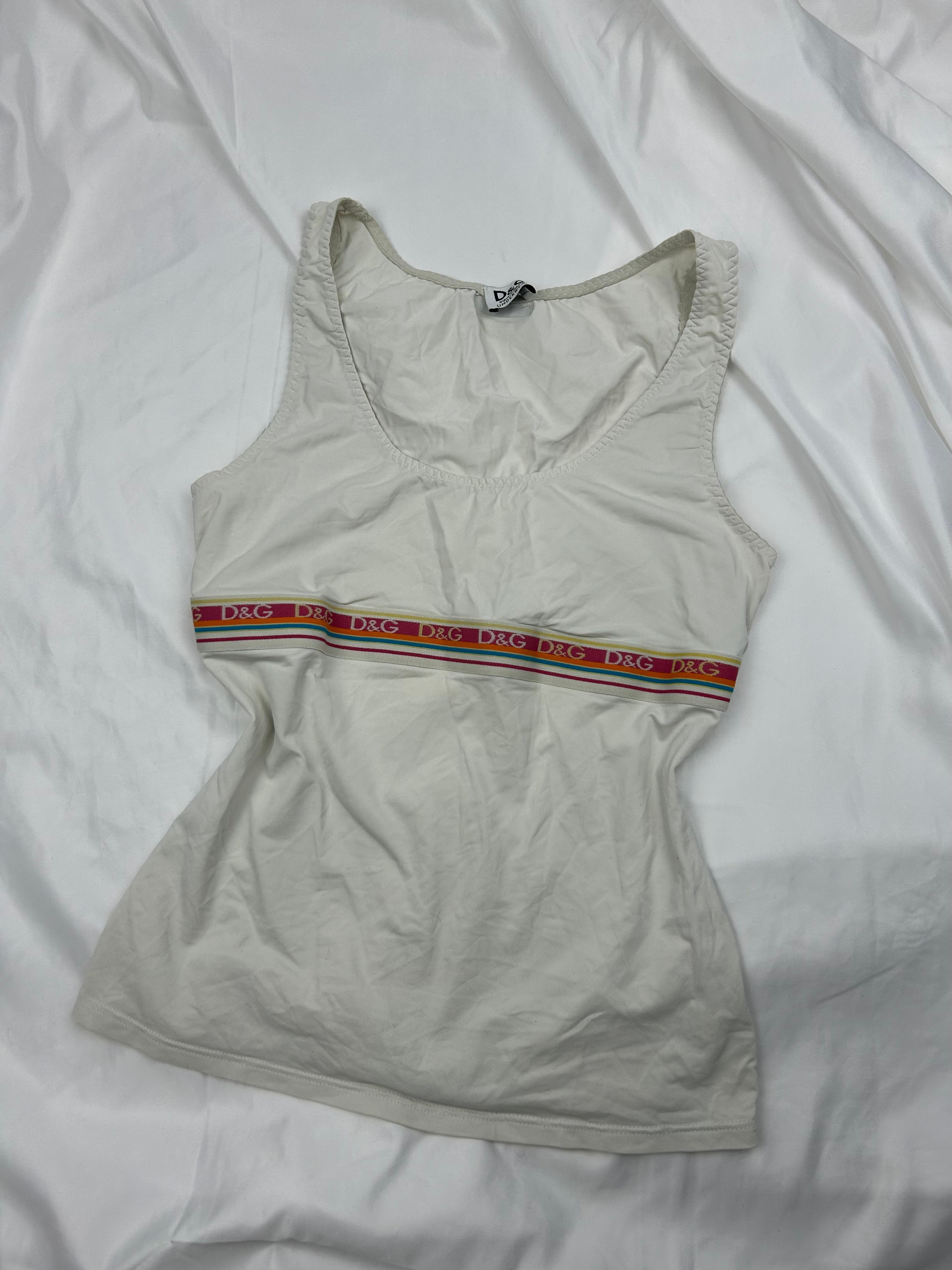 D&G lycra logo stretchy tank top