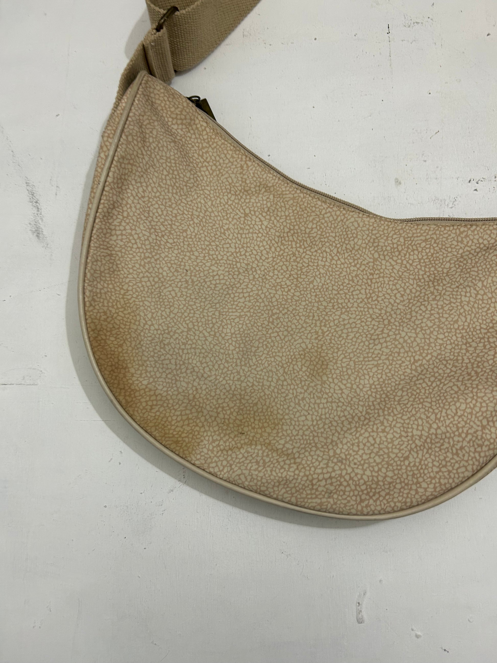 Beige small besace knitted shoulder bag y2k vintage