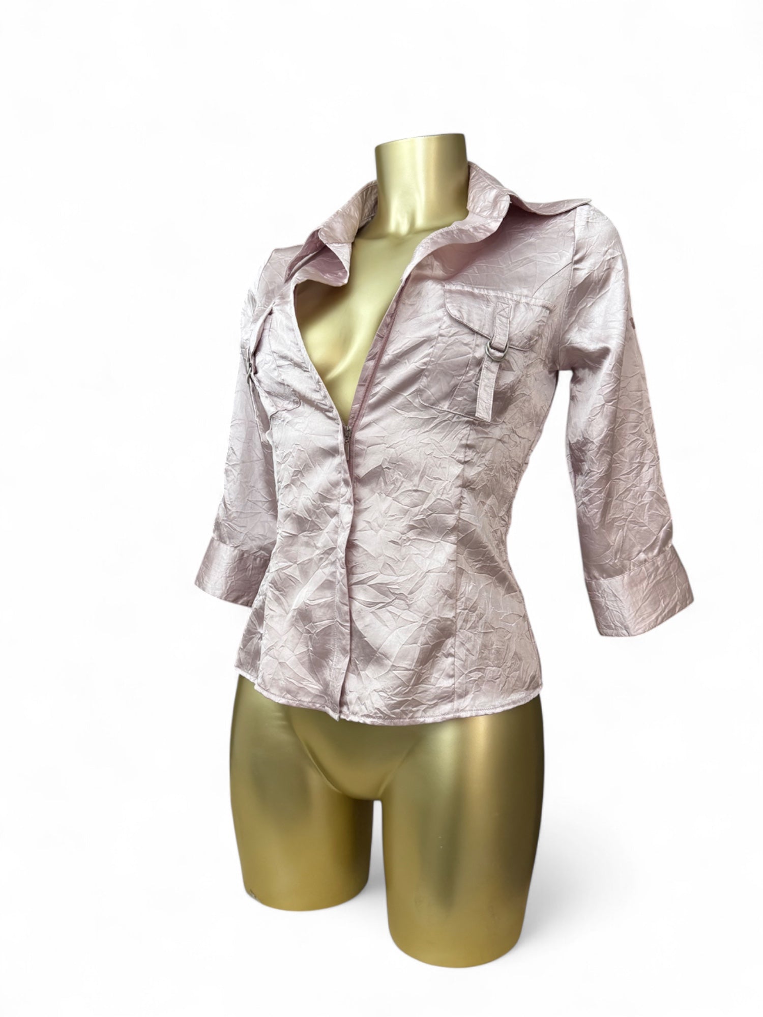 Pink silky long sleeves top (S/M)