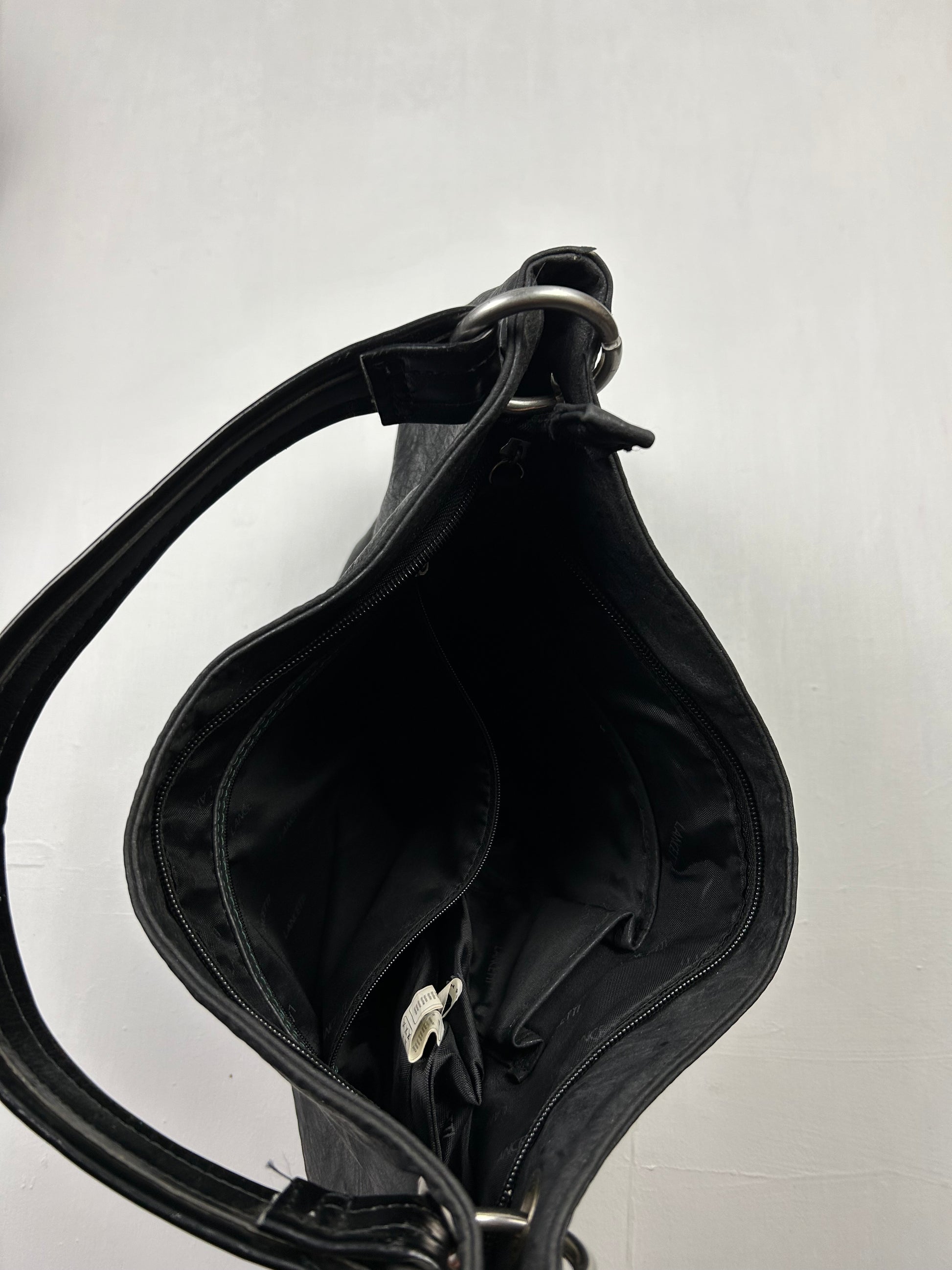Black uni besace shoulder bag (36x34cm)