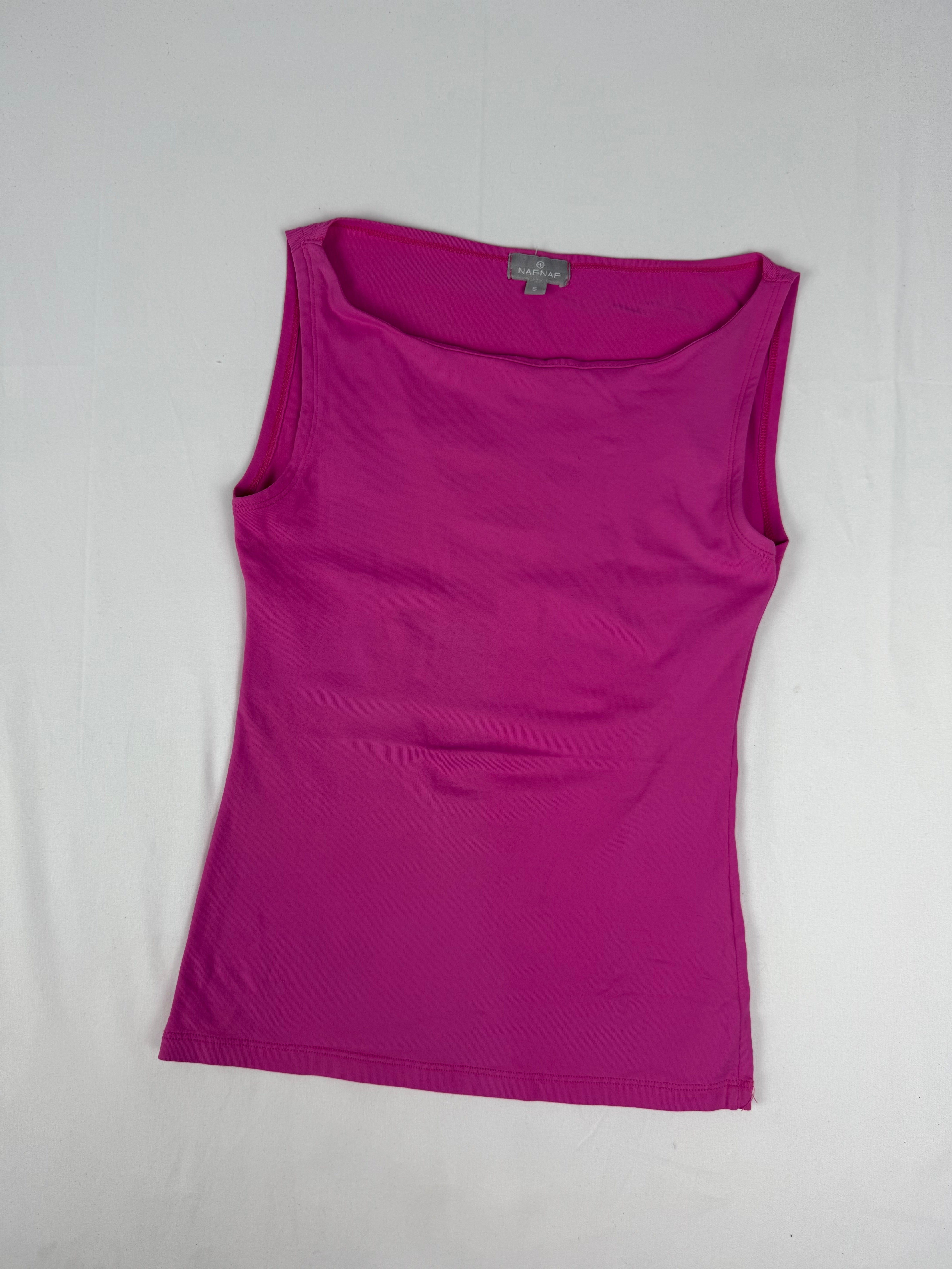 Pink lycra tight fit top (S)
