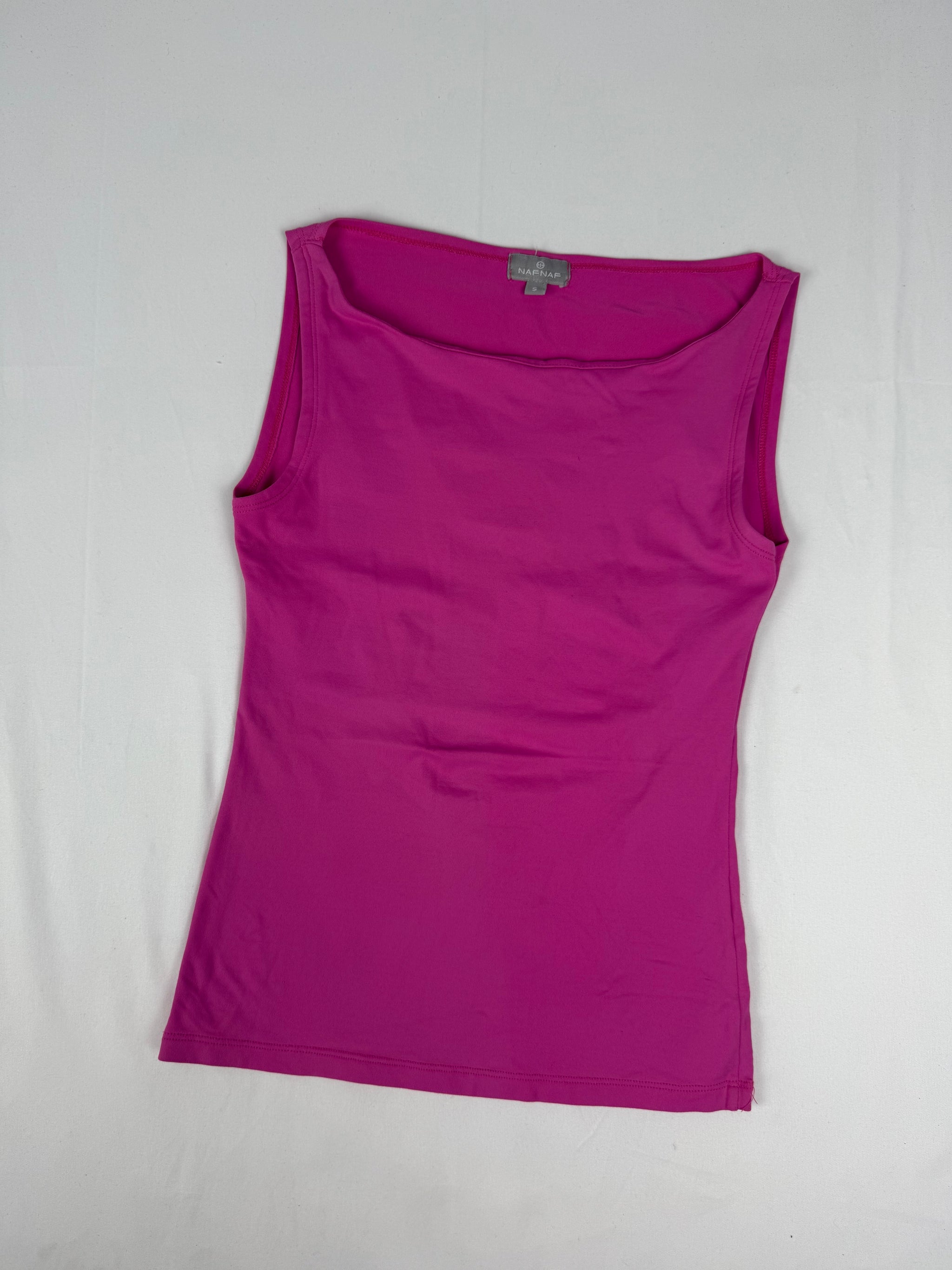 Pink lycra tight fit top (S)