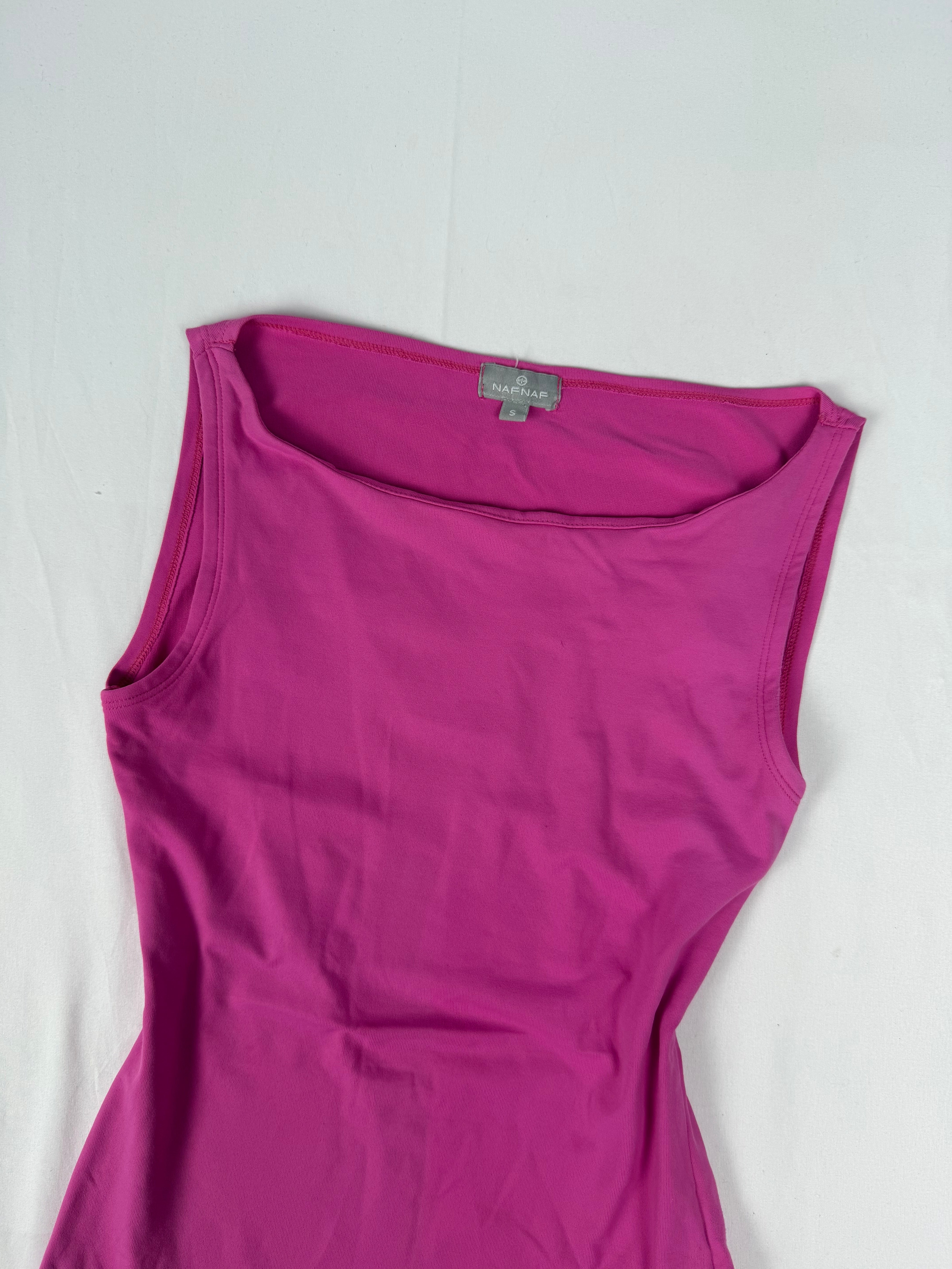 Pink lycra tight fit top (S)