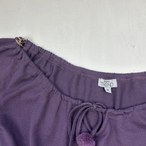 Purple tie up flared long sleeves top (M/L)