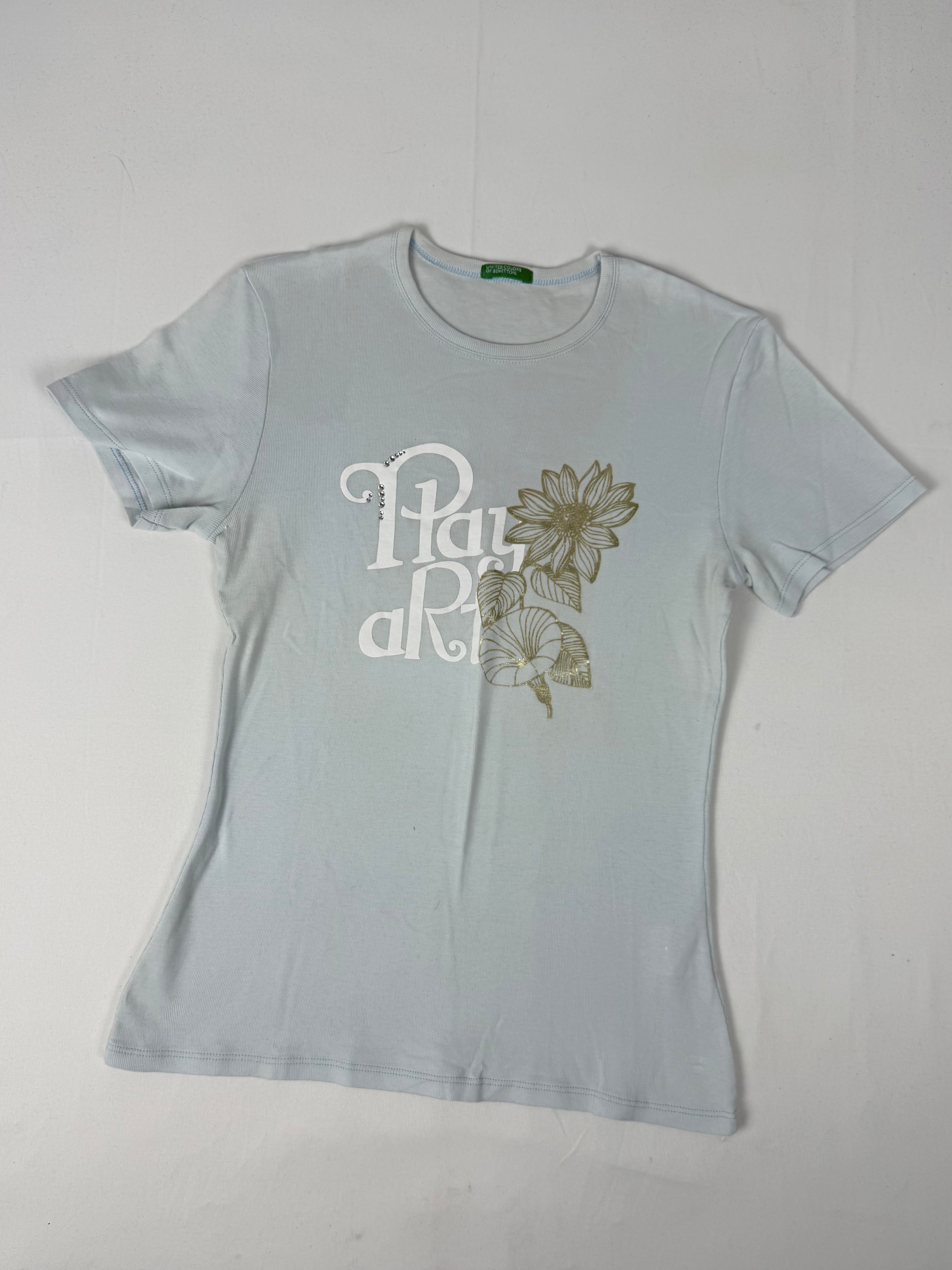 Baby blue graphic cotton tee (S/M)