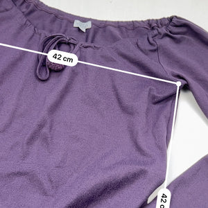 Purple tie up flared long sleeves top (M/L)