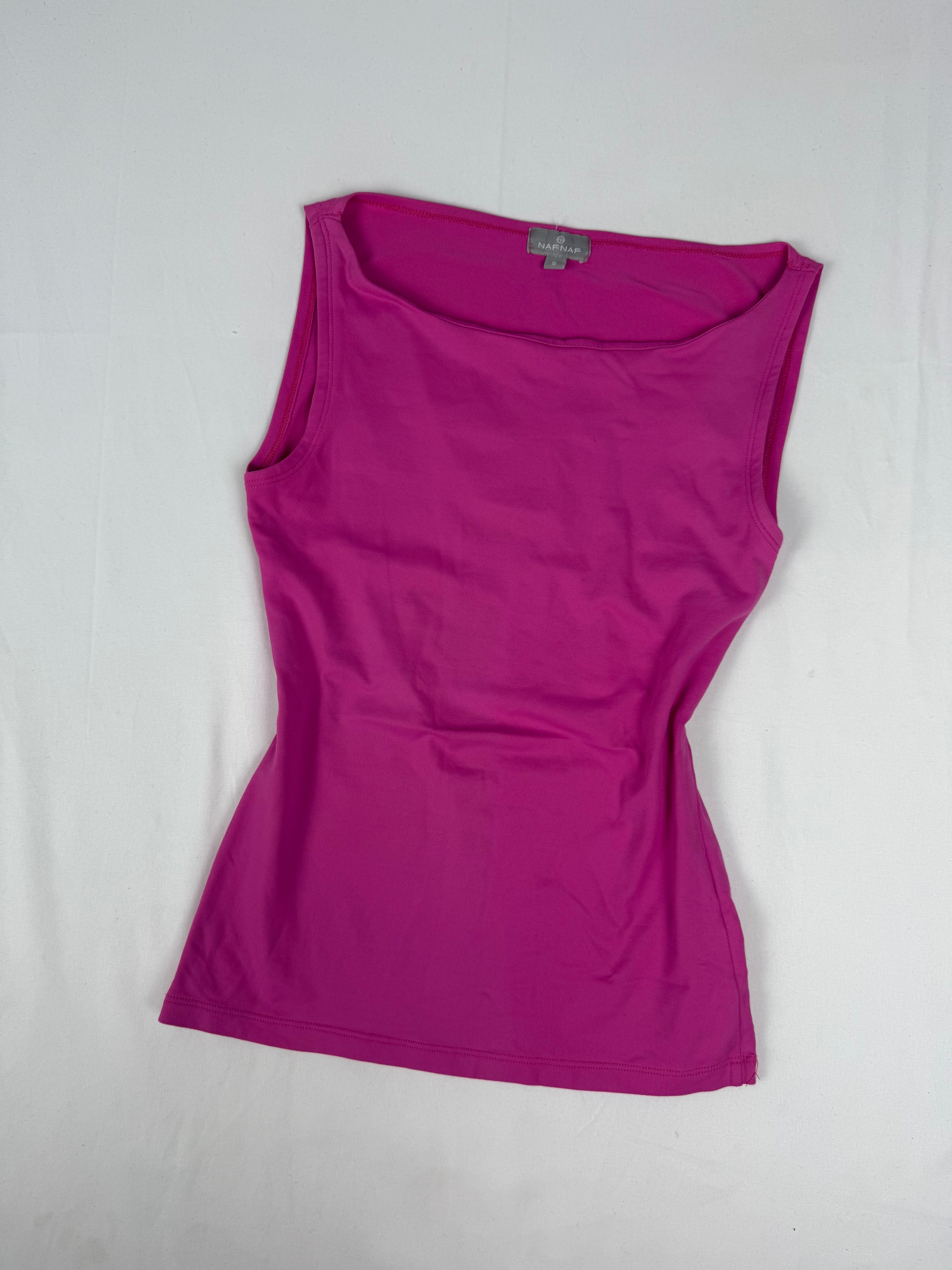 Pink lycra tight fit top (S)