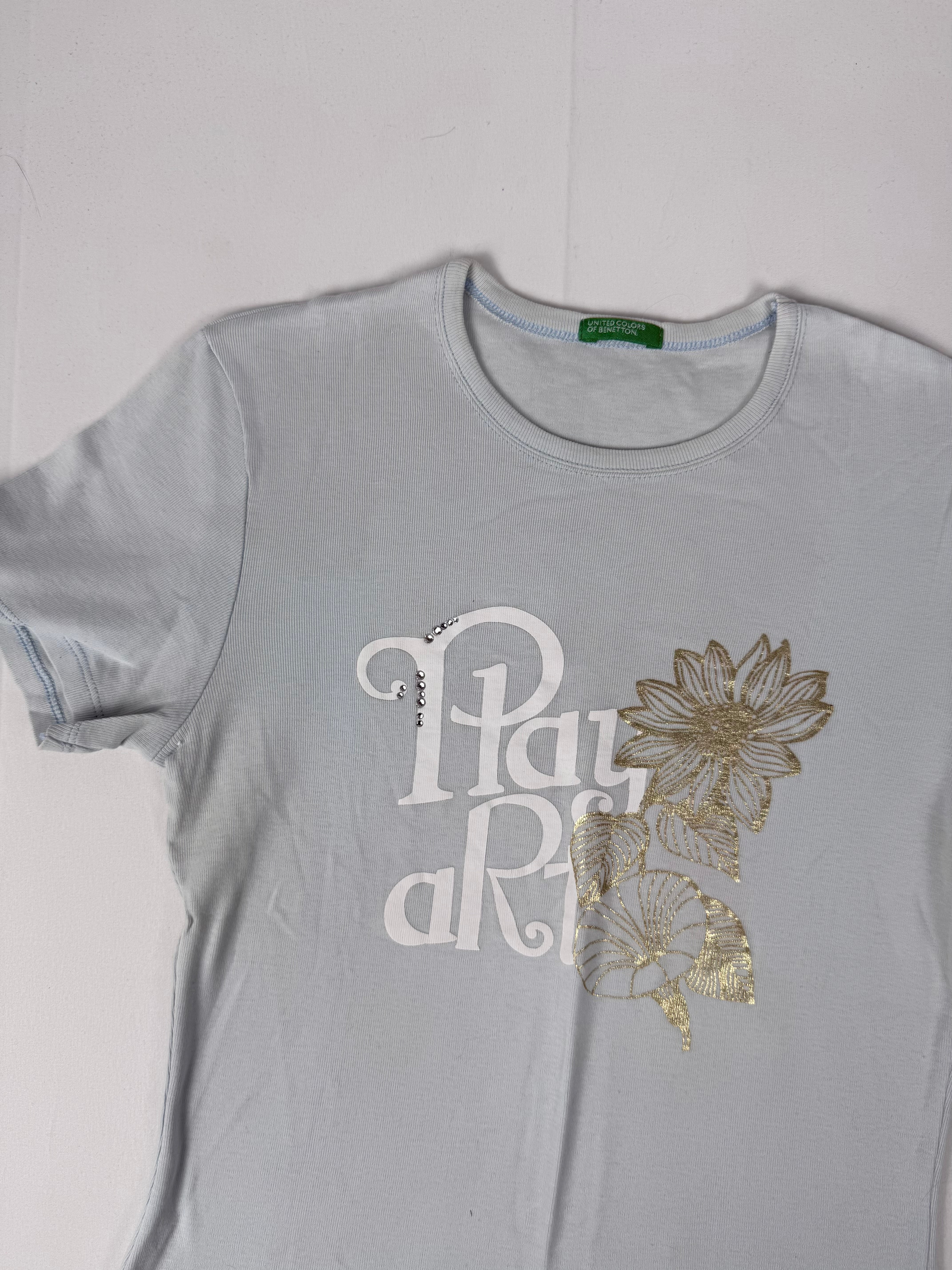 Baby blue graphic cotton tee (S/M)