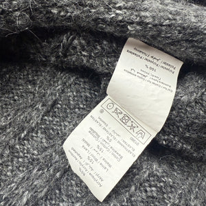 Grey zip up embroidered wool cardigan jacket (S/M)