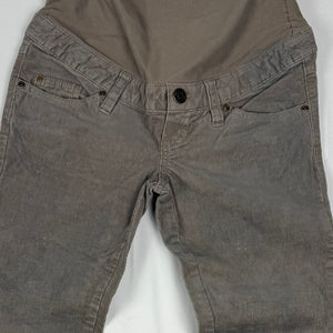 Khaki velvet ribbed denim low rise bootcut pants (XS/S)