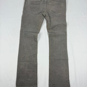 Khaki velvet ribbed denim low rise bootcut pants (XS/S)
