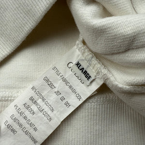 White 100% cotton tie up sweatshirt with pearls logo (XL)