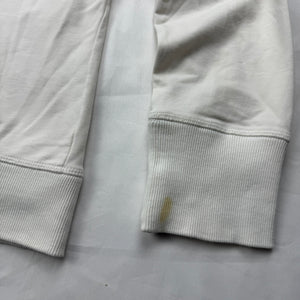 White 100% cotton tie up sweatshirt with pearls logo (XL)