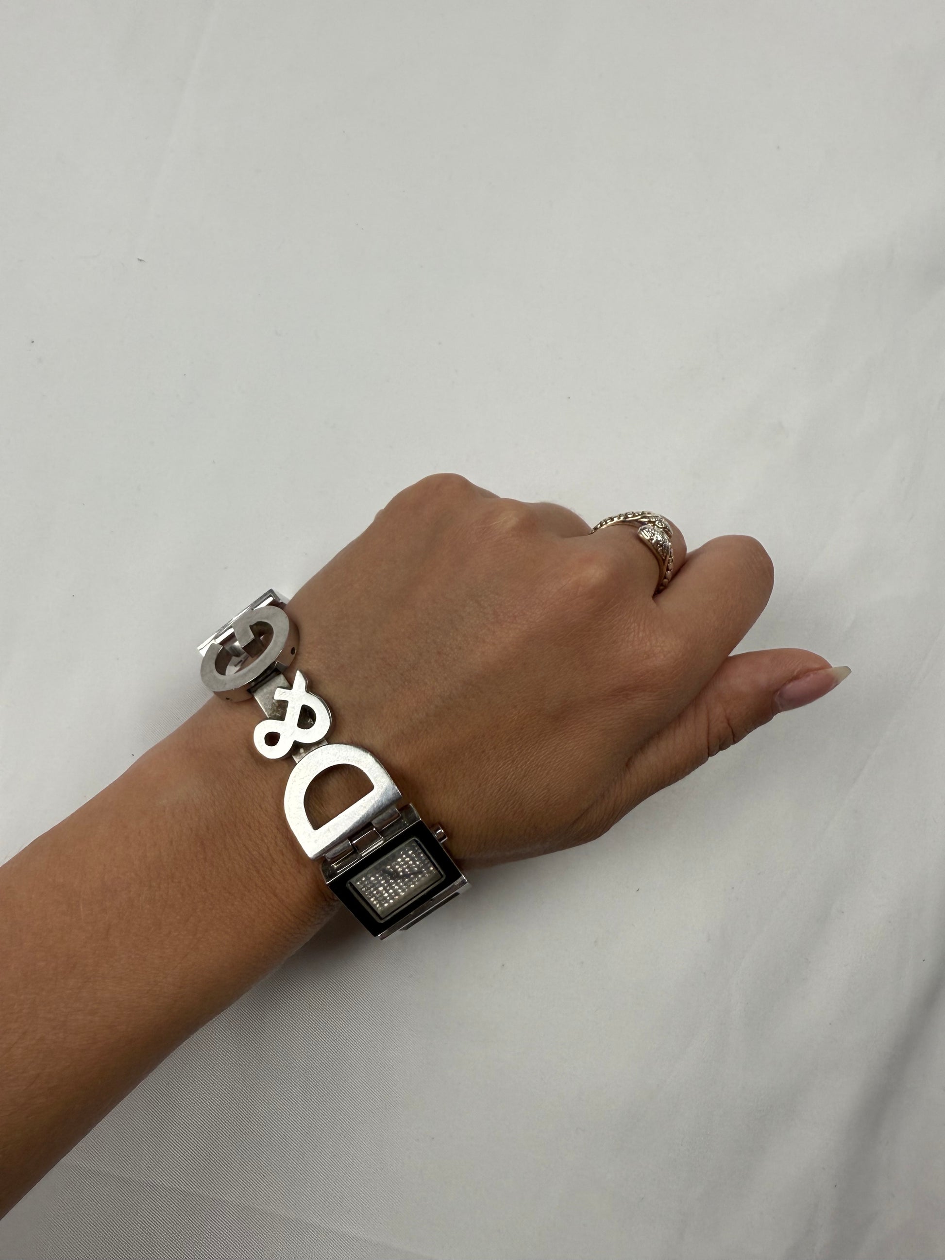 Vintage silver inox  bracelet jewelry watch
