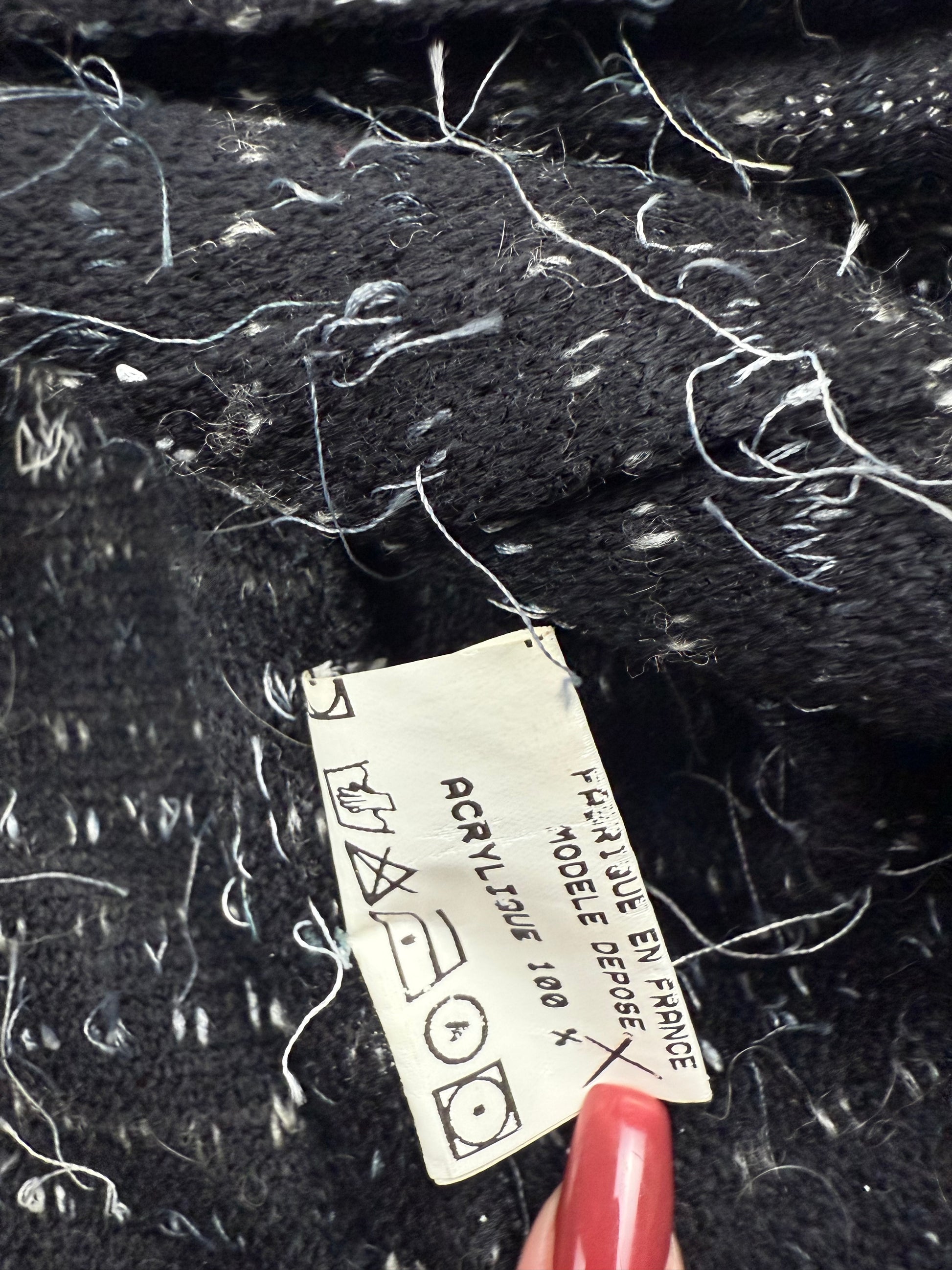 Grey faux fur neck long cardigan (S/M)