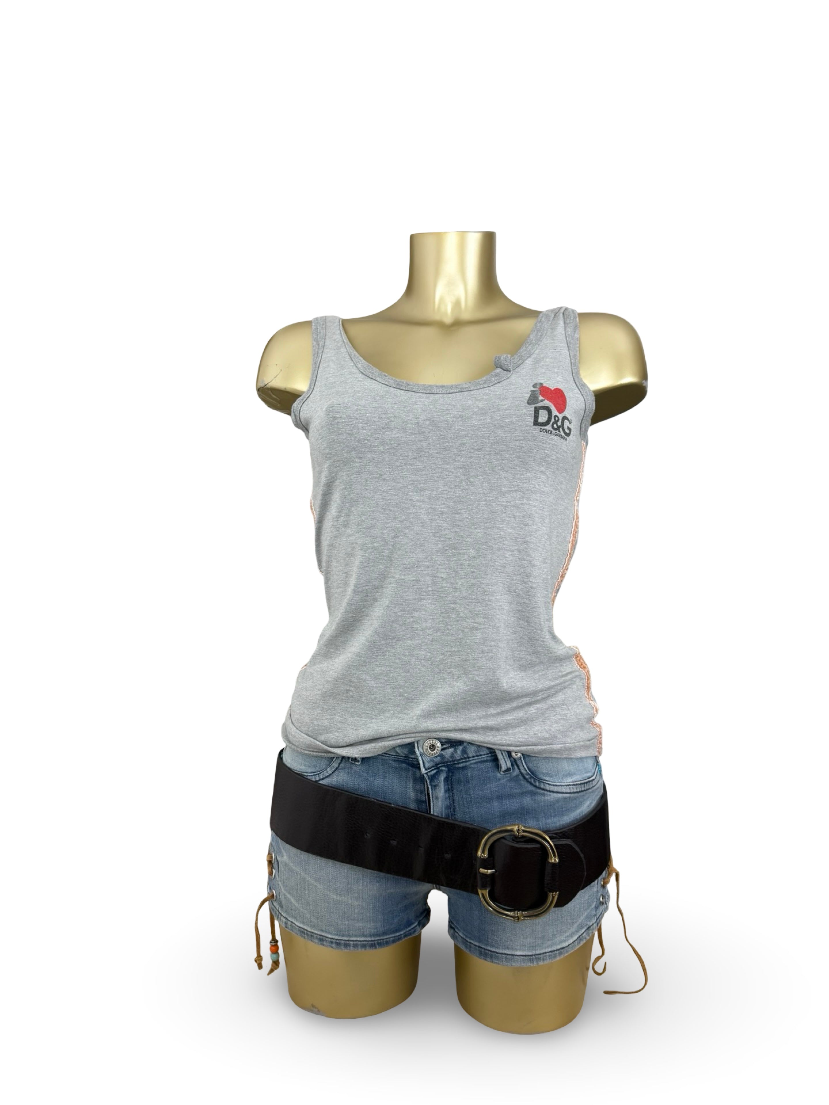 Grey logo cotton tank top (XL)