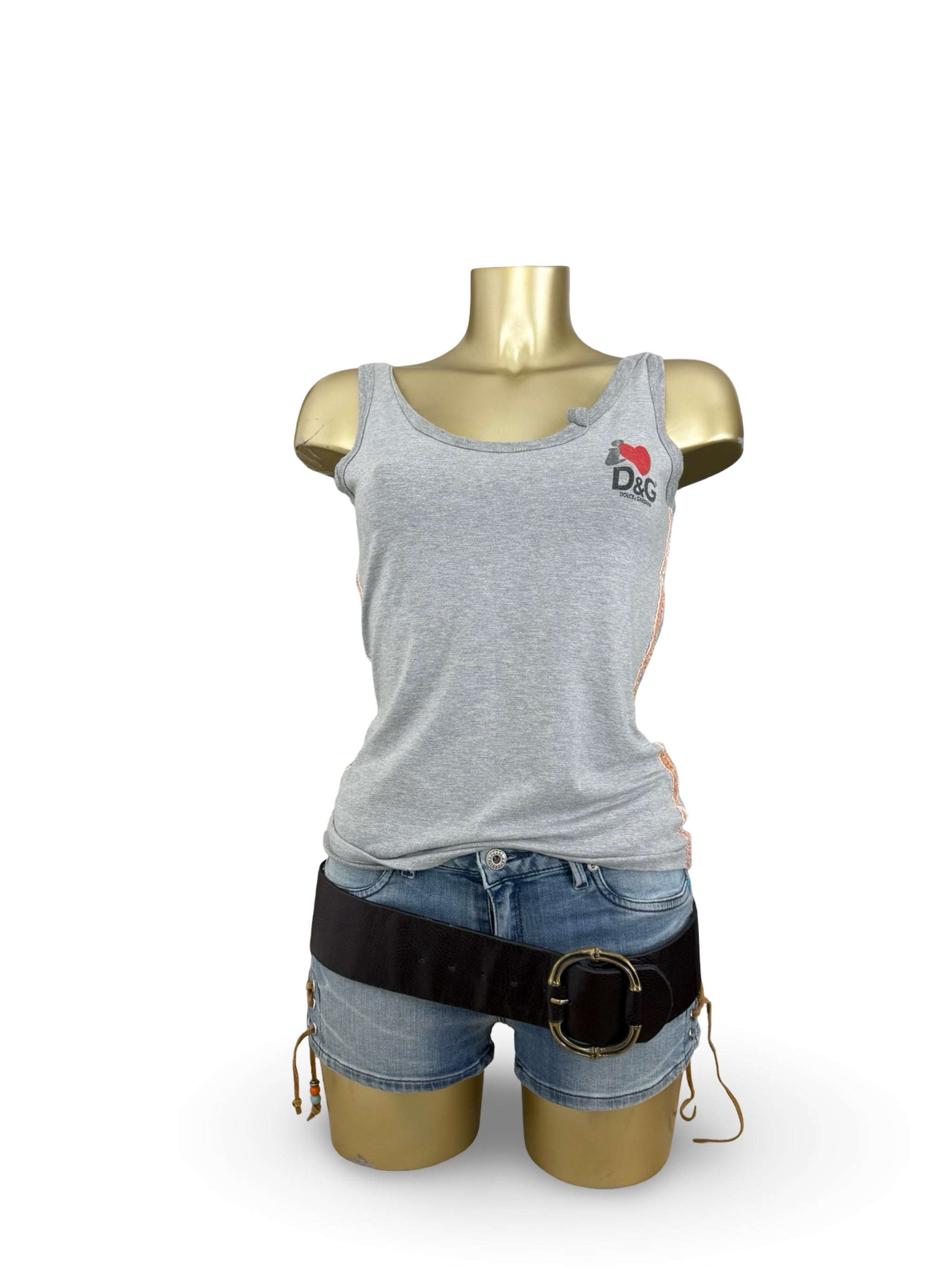 Grey logo cotton tank top (XL)