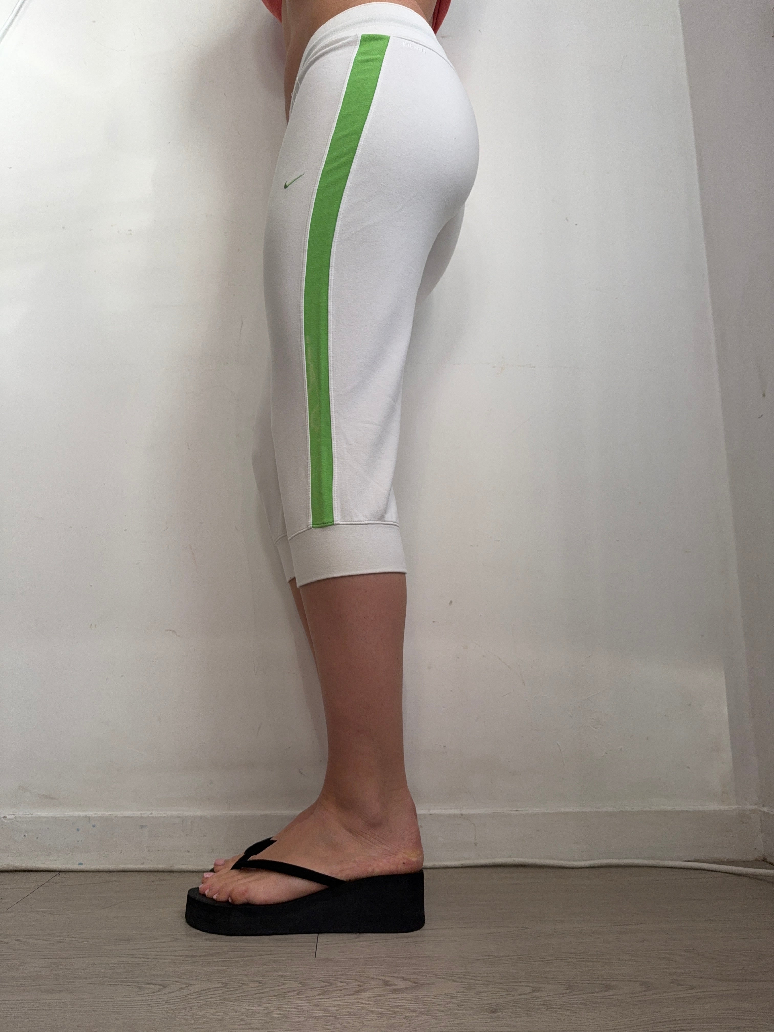 White cotton capris pants (S)