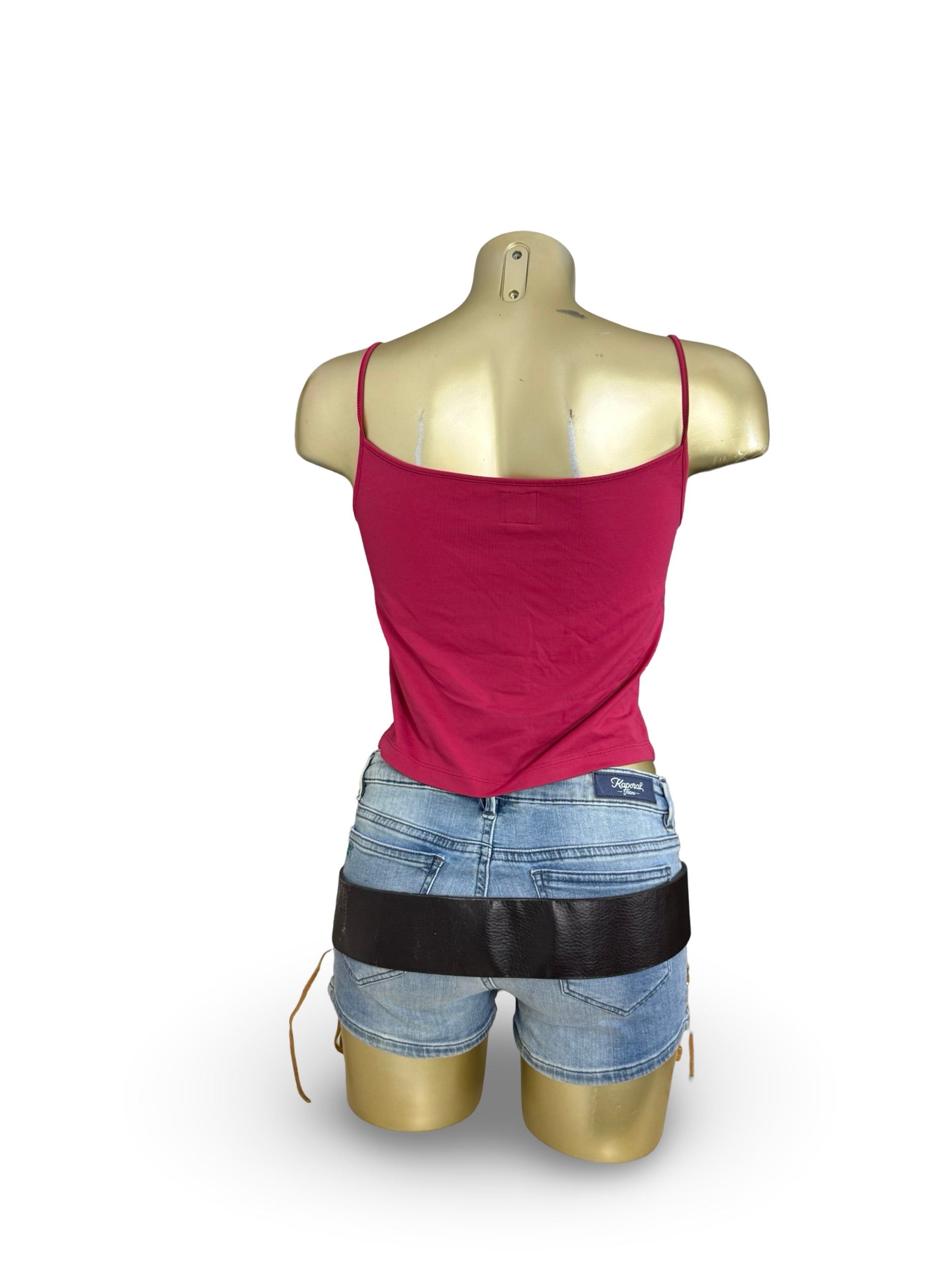 Burgundy graphic lycra cami top (M/L)