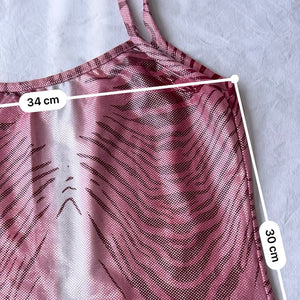Pink glitters tiger print tight fit cami top (S/M)