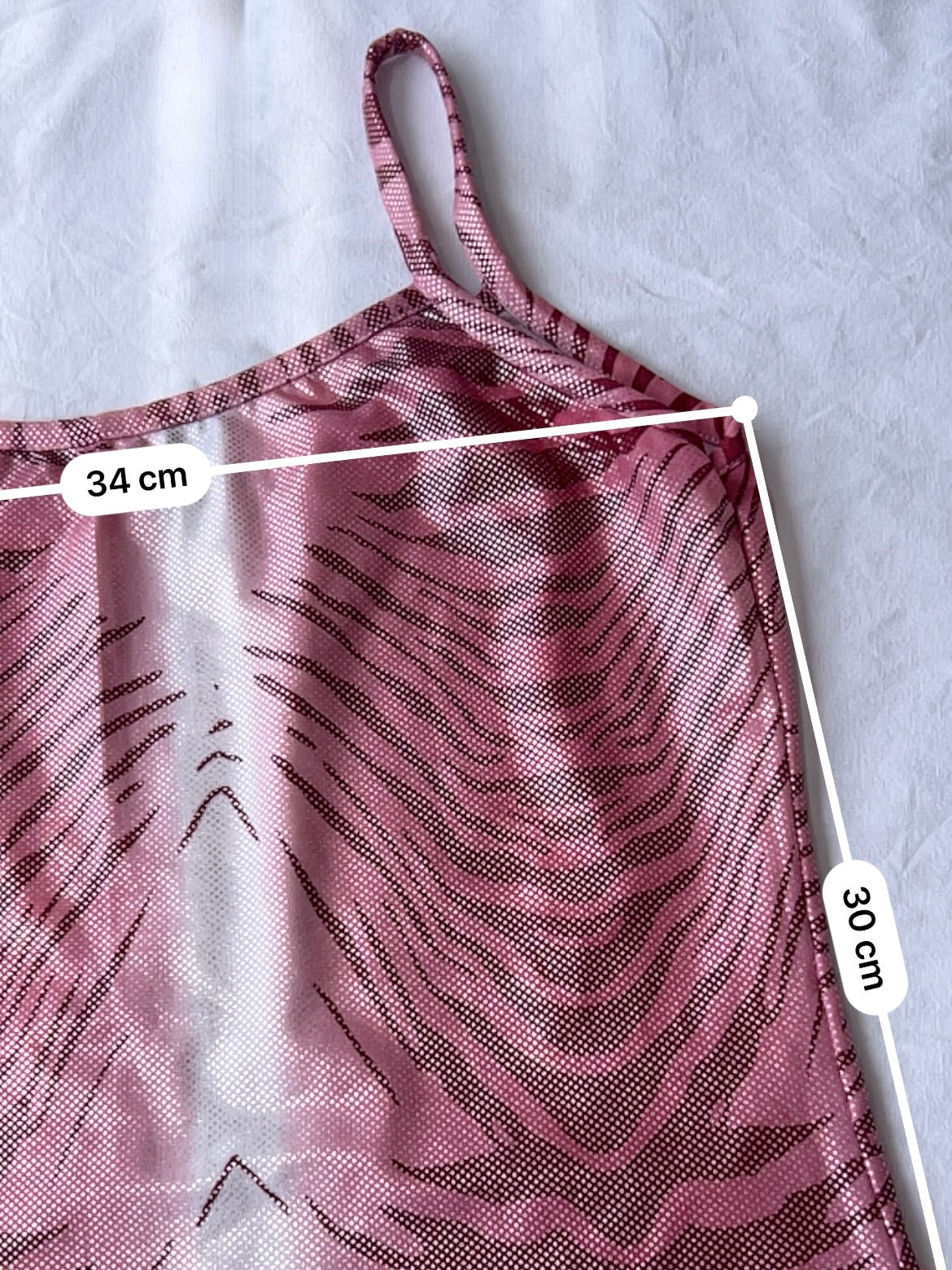 Pink glitters tiger print tight fit cami top (S/M)