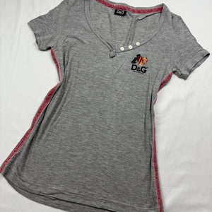 Grey logo tight fit tee (S/M)