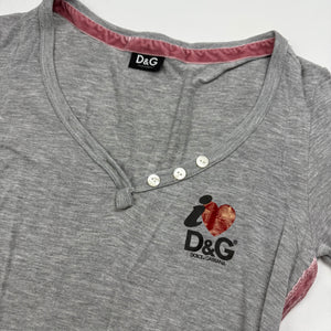 Grey logo tight fit tee (S/M)