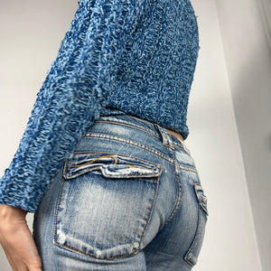 Blue crop V neck jumper (S/M)