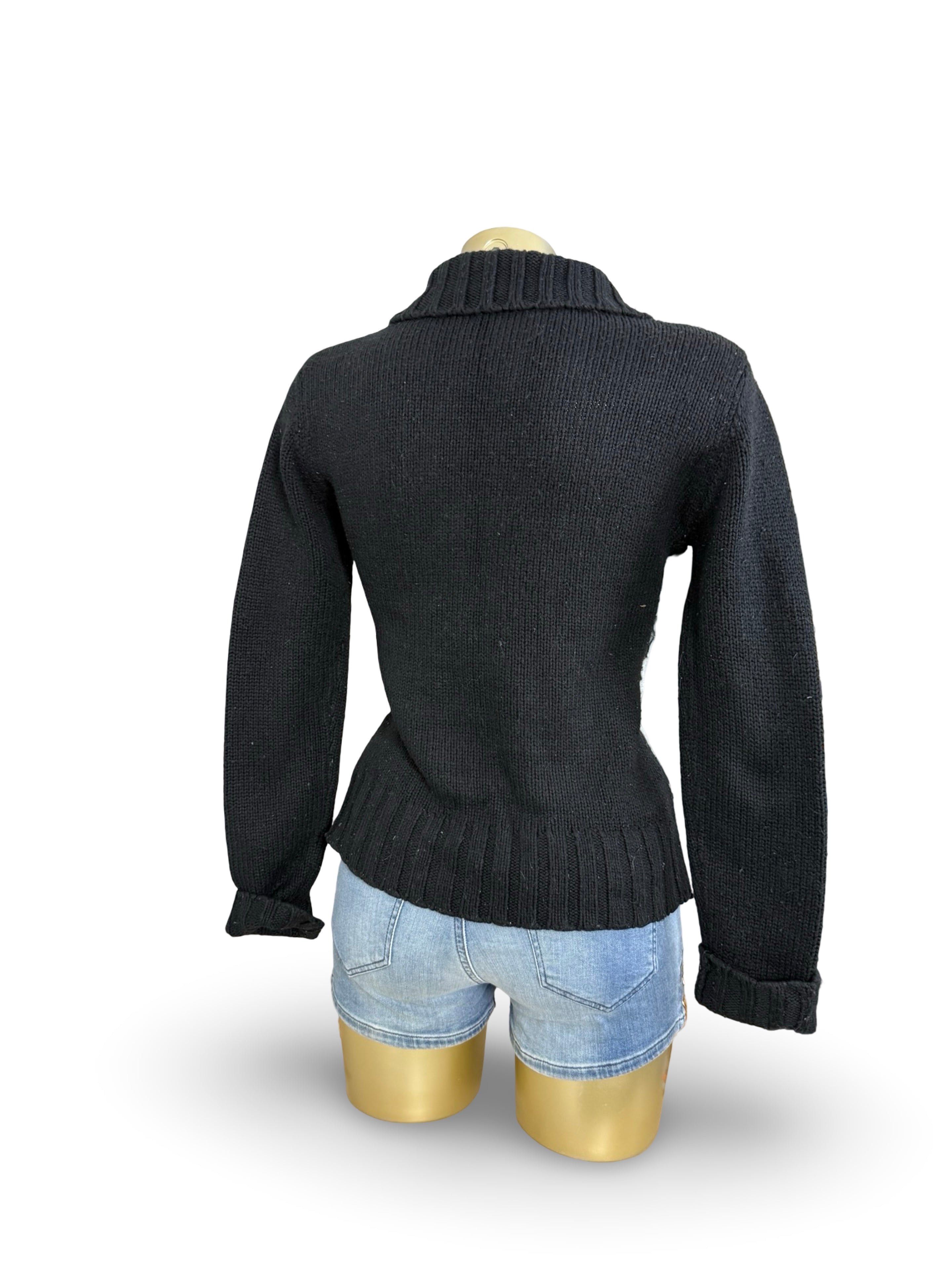 Grey graphic zip up jumper (S/M)