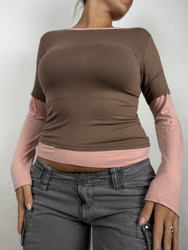 Khaki long sleeves top (S/M)
