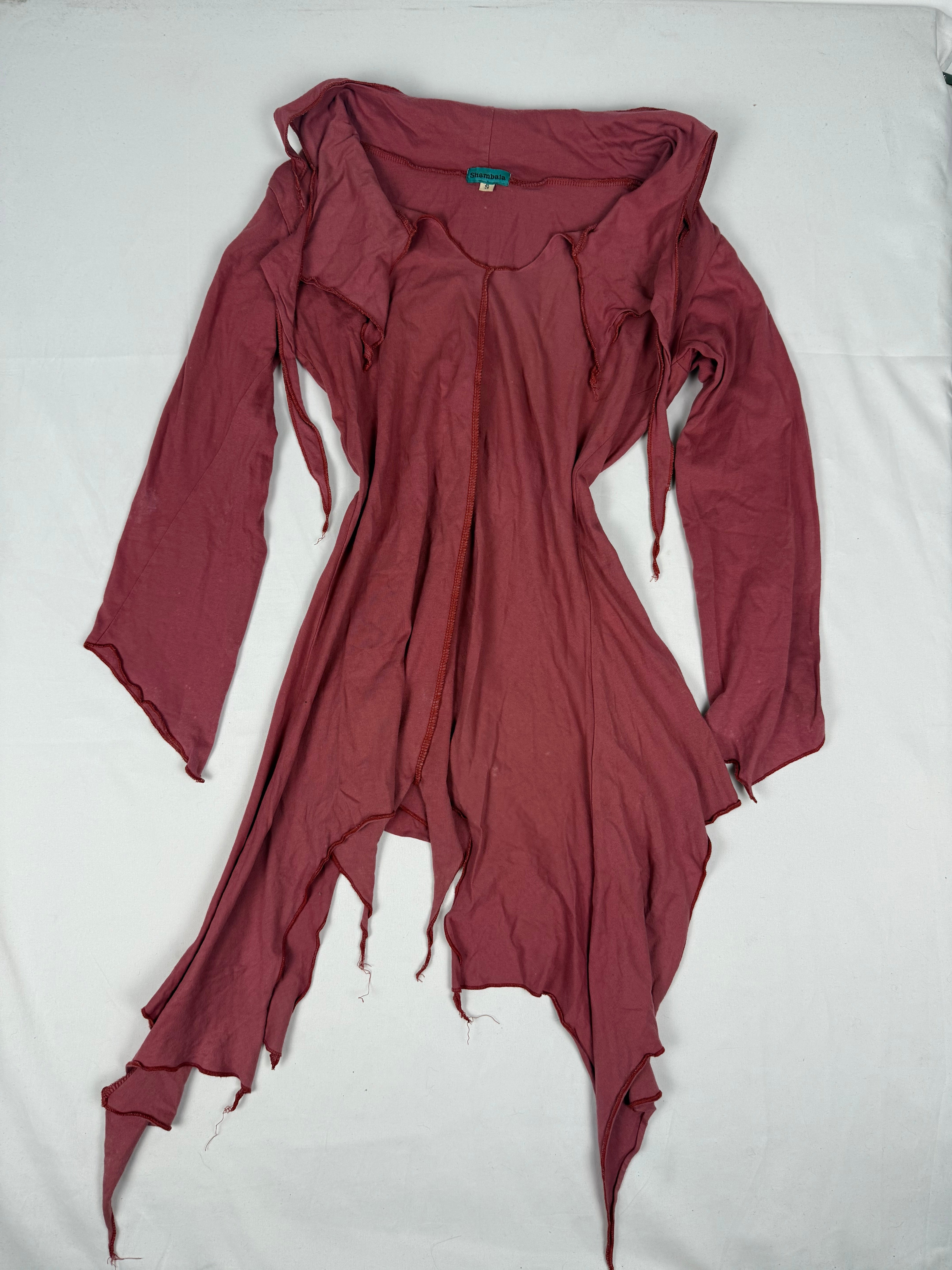 Pink asymmetric long sleeves top (S)