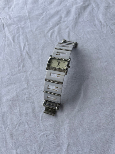 Vintage silver white strass inox bracelet jewelry watch