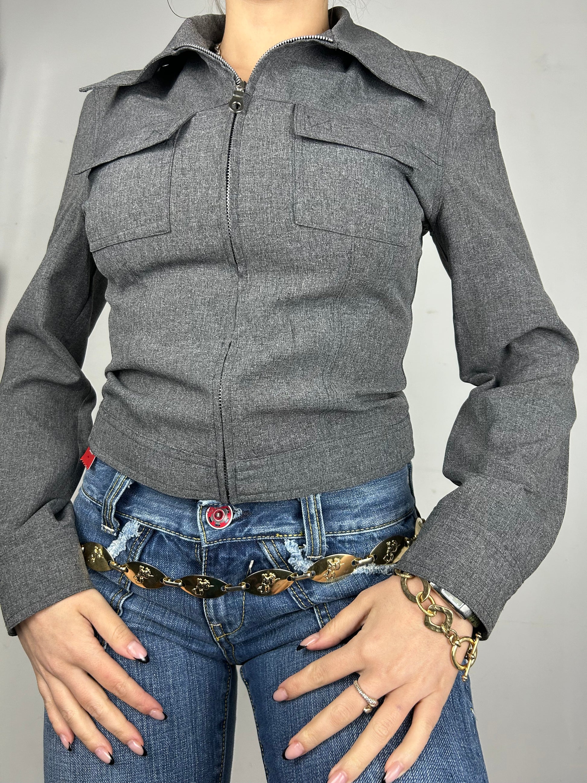 Grey office blazer jacket (S)